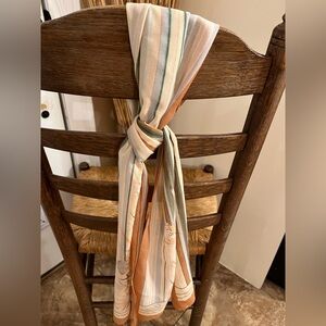 VINTAGE PIER OLIVIER Paris elegant light weight neutral muted tone floral scarf